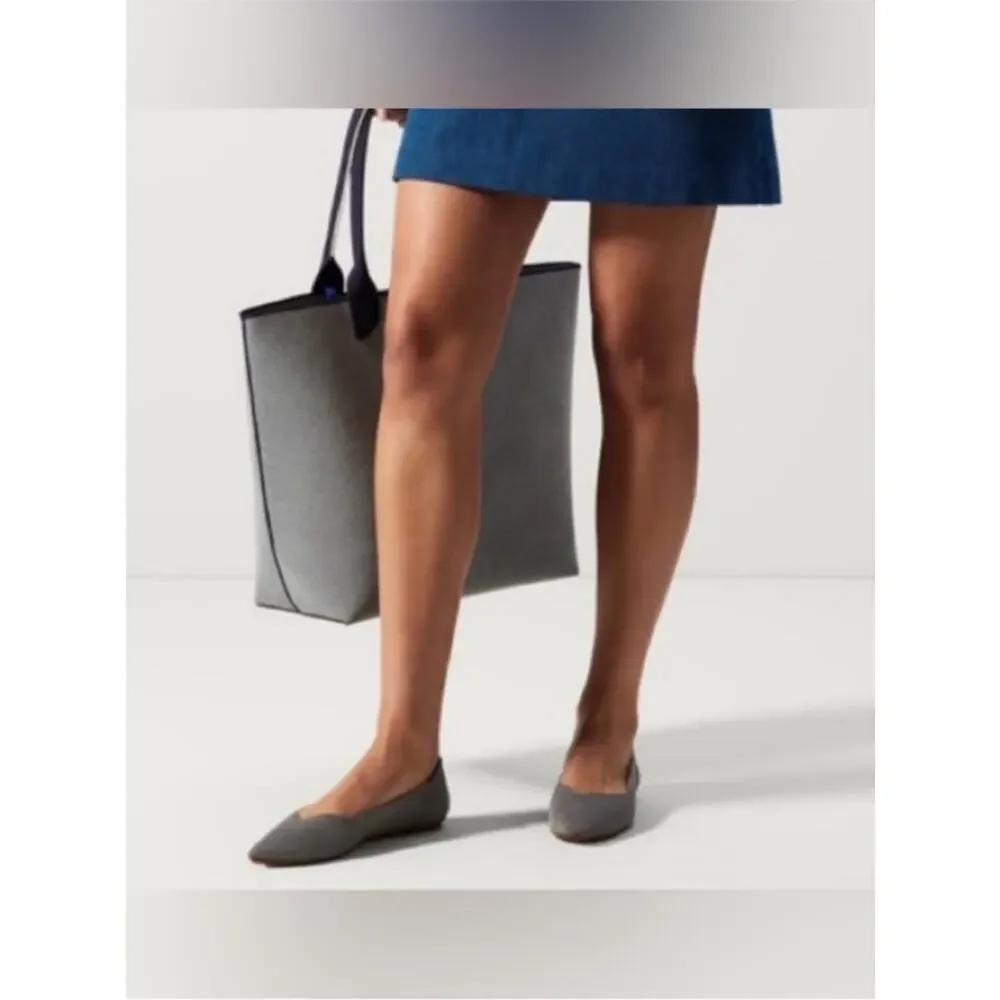 Rothy’s The Point Pebble Grey Flats NIB Size 9.5